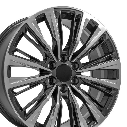 OE Wheels CA93 22x9 6x139.7 28et Gloss Gunmetal with Polished Face Wheel
