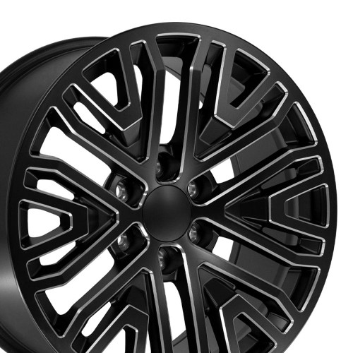 OE Wheels CV37 20x9 6x139.7 28et Satin Black with Milled Edge Wheel