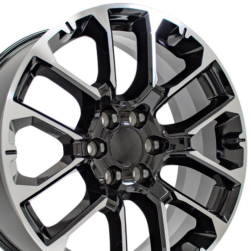 OE Wheels CV67 22x9 6x139.7 28et Gloss Black Machined Wheel