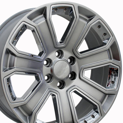 OE Wheels CV93 20x8.5 6x139.7 31et Gloss Hyper Black with Chrome Insert Wheel