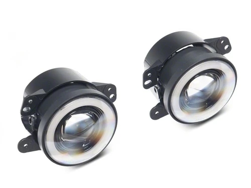 Raxiom 07-18 Jeep Wrangler JK V2 LED Switchback Fog Lights with Amber Turn Signal and Halo Rings - J238999 Photo - Primary