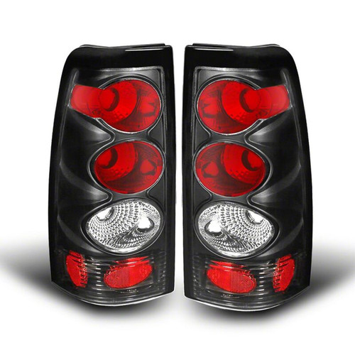 Raxiom 99-02 Chevrolet Silverado 1500 Fleetside Axial Series Tail Lights- Black- Smoked Lens - S112735 Photo - Primary