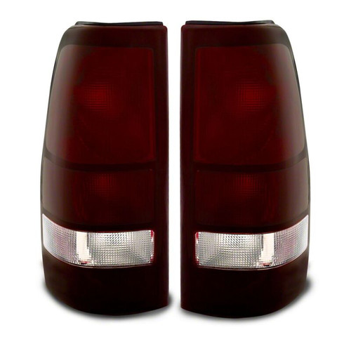 Raxiom 99-02 Chevrolet Silverado 1500 Fleetside Axial Series Tail Lights- Black- Midnight Red Lens - S112736 Photo - Primary