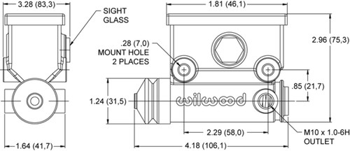 Wilwood Side Mount ATV M/C 19mm Bore R/H - 260-13523 Photo - Primary