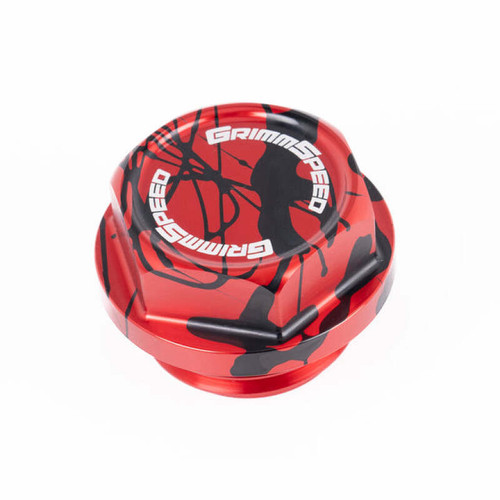 GrimmSpeed 89-22 Subaru All Models Bolt Oil Caps - Red/Black - GRM120014RDBLK User 1