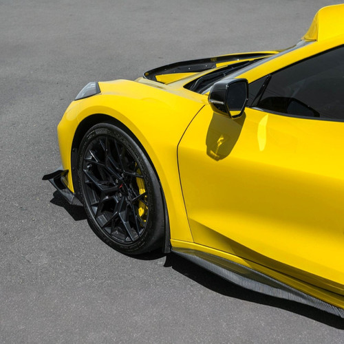 EOS Carbon Fiber Splash Guards Front - C8 Corvette Z06 / ZR1 (MF-1265-BKCF)