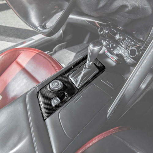 EOS Carbon Fiber Center Console Shifter Trim - 14-19 C7 Corvette (VENT-1402-BKCF)