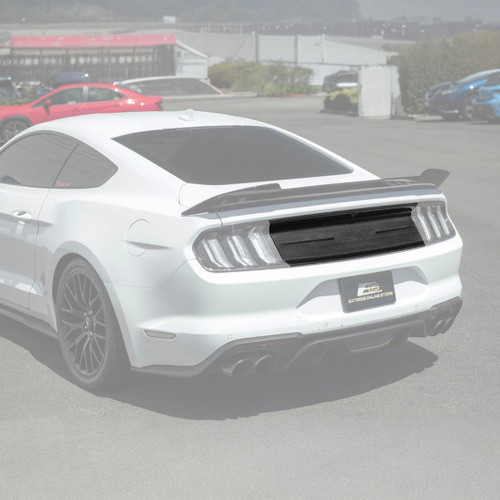 EOS Carbon Fiber Trunk Applique Panel - 18-23 Ford Mustang S550 (TRUNK-1503-BKCF)
