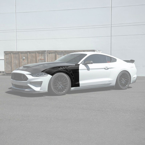 EOS Carbon Fiber Vented Fenders GT500 Style - 18-23 Ford Mustang (FENDER-1379-BKCF)