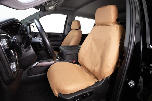 Covercraft 18-22 Dodge Ram ProMaster Polycotton SeatSaver Custom Front Row Seat Covers-Tan - SS2555PCTN Photo - Primary