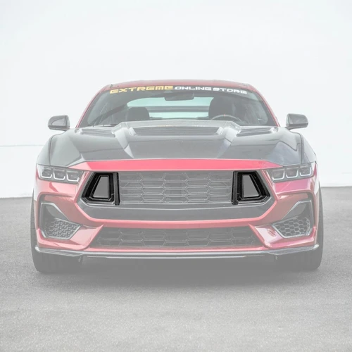 EOS Carbon Fiber DarkHorse Style Front Grille Nostril Intake Trim Covers - 2024+ Ford Mustang (VENT-1540-BKCF)