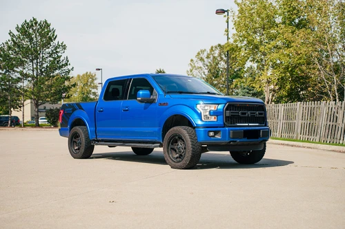 Corsa 15-20 Ford F-150 5.0L (145in WB) 3.0in Lightning Exit Catback w/ 3.5in Twin Black PVD Pro Tips - 21331BLK Photo - lifestyle view