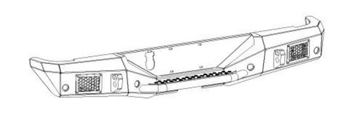 Go Rhino 20-26 Jeep Gladiator JT Crew Cab Rockline Rear Full Width Bumper - Tex. Blk - 373120T Photo - Primary