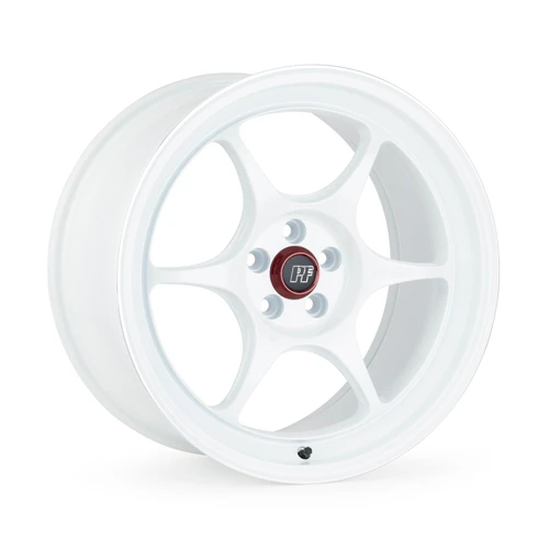 Enkei PF06 15x8 5x114.3 35mm Offset 75mm Bore White Wheel w/ Machined Lip ** SPECIAL ORDER** - 545-580-6535WM Photo - Primary