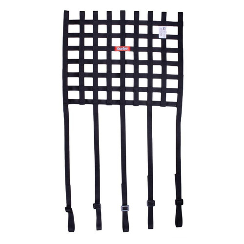 RaceQuip Ribbon Style Race Car Window Net w/1In Mounting Straps / SFI 27.1 Certified Blk 18 H X 18 W - 825003RQP Photo - Primary