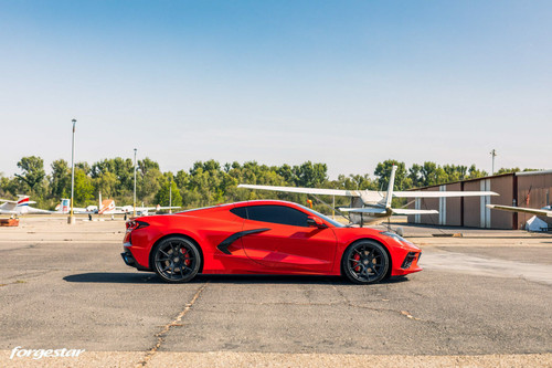 Forgestar CF5V Wheels - 20x9 Fronts / 20x12 Rears - Satin Black - C8 Corvette