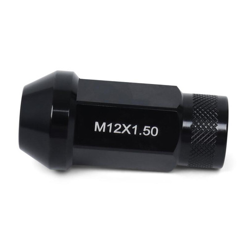 BLOX Racing Street Series Forged Lug Nuts - Black 12 x 1.5mm - Set of 16 (New Design) - BXAC-00103-SSBK