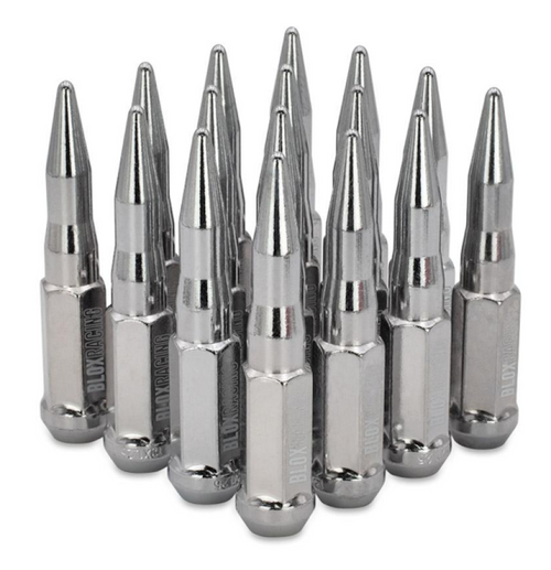 BLOX Racing Spike Forged Lug Nuts - Chrome 12 x 1.50mm - Set of 16 - BXAC-00160-16