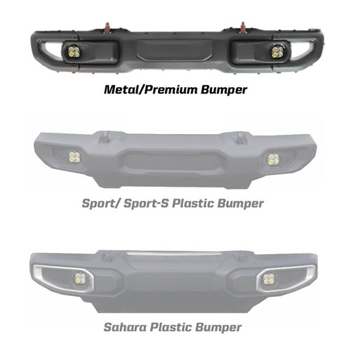 Baja Designs 2018 Wrangler JL Rubicon Squadron R Sport Fog Pocket Kit - 447068