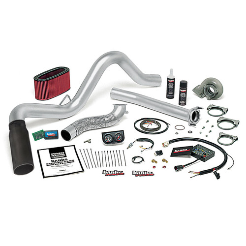 Banks Power 94-95.5 Ford 7.3L Man Stinger-Plus System - SS Single Exhaust w/ Black Tip - 48554-B