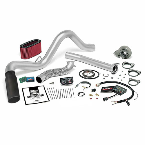 Banks Power 95.5-97 Ford 7.3L Auto Stinger-Plus System - SS Single Exhaust w/ Black Tip - 48559-B