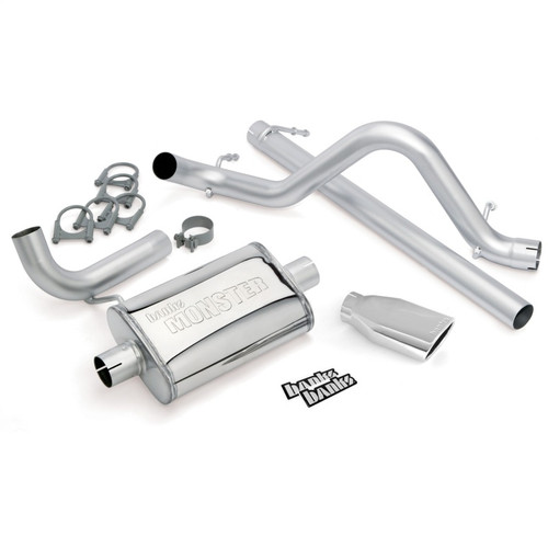 Banks Power 07-11 Jeep 3.8L Wrangler - 2dr Monster Exhaust System - SS Single Exhaust w/ Chrome Tip - 51321