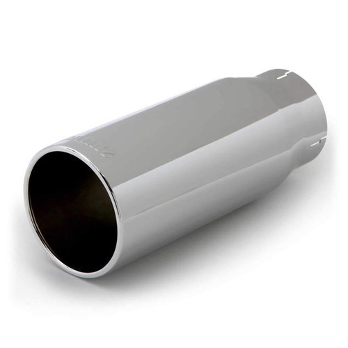 Banks Power Tailpipe Tip Kit - SS Round Straight Cut - Chrome - 4in Tube - 5in X 12.5in - 52930