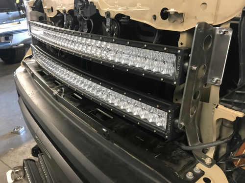 Cali Raised 14-21 Toyota Tundra 42 Hidden Grille Curved Led Light Bar Brackets Kit - Spot Beam/No S - CR2560