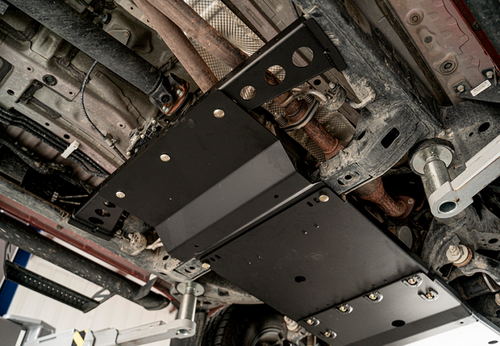 Cali Raised 05-15 Toyota Tacoma Transfer Case Skid Plate - Aluminum / Raw - CR3668