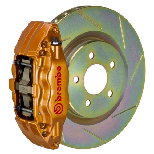 Brembo 15-21 WRX (VA) Front GT BBK 4 Piston Cast 2pc 326 x30 1pc Rotor Slotted Type-1 - Gold - 1E5.6003A4