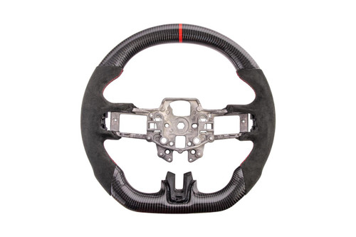EOS Carbon Fiber Steering Wheel w. Alcantara w/o Button Cover - 15-17 Mustang S550