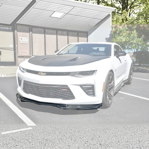 EOS T6 Style Front Splitter - Carbon Fiber - 16-24 Camaro SS (FLIP-139-BKCF)
