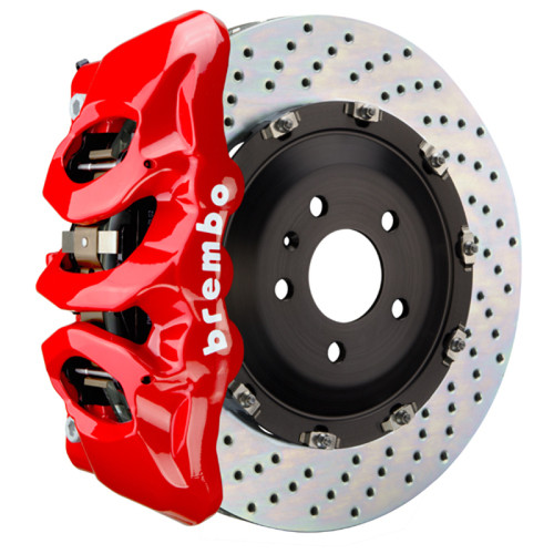 Brembo 24+ BMW M30i/530i xDrive Front GT BBK 6 Piston Cast 380x34 2pc Rotor Drilled - Red - 1T1.9039A2