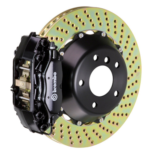 Brembo 99-04 996 Rear GT BBK 4 Piston Cast 2pc 345x28 2pc Rotor Drilled-Black - 2C1.8007A1
