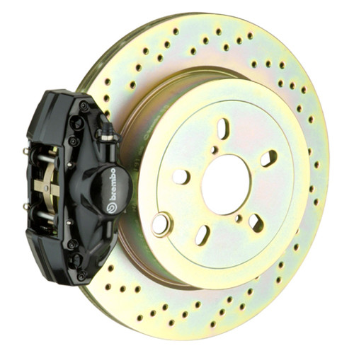 Brembo 02-07 Impreza/ wRX (GD/GG) Rear GT BBK 2 Piston Cast 2pc 316 x20 1pc Rotor Drilled-Black - 2E4.5001A1
