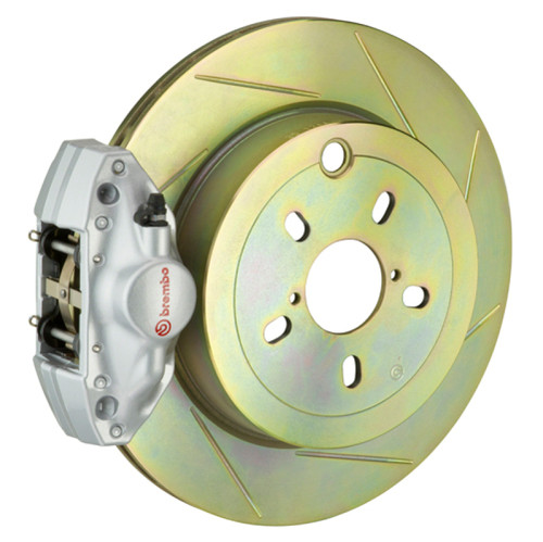 Brembo 92-98 318i/325i/328i Rear GT BBK 2 Piston Cast 2pc 294x19 1pc Rotor Slotted Type1-Silver - 2E5.4001A3