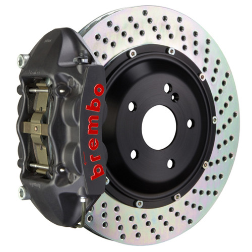 Brembo 11-18 Cayenne Turbo Rear GTS BBK 4 Piston Cast 380x28 2pc Rotor Drilled-Black HA - 2P1.9030AS