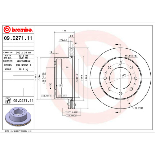 Brembo 08-14 Ford E-150/E-250/08-22 E-350 Super Duty/09-18 E-450 Super Duty UV Coated Rotor - 09.D271.10 User 1