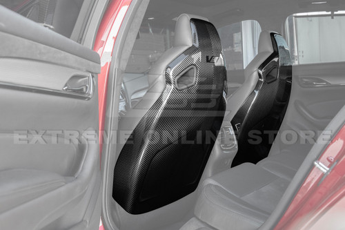 EOS Seat Back Cover w. V Logo - Carbon Fiber - 16-19 CTS-V / ATS-V