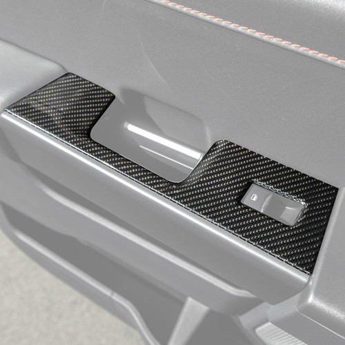 EOS Carbon Fiber Window Switch Covers Rear - 2021+ Ford F-150 & Raptor (VENT-1003-BKCF) EOS Carbon Fiber Window Switch Covers Rear - 2021+ Ford F-150 & Raptor (VENT-1003-BKCF)