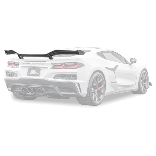 EOS Rear High Wing Spoiler - Carbon Fiber - C8 Corvette Z06 (SPOILER-703-BKCF) EOS Rear High Wing Spoiler - Carbon Fiber - C8 Corvette Z06 (SPOILER-703-BKCF)