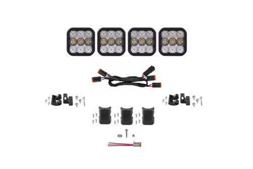 Diode Dynamics SS5 Sport Universal CrossLink 4-Pod Lightbar - White Combo - DD6794
