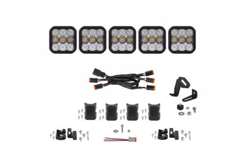Diode Dynamics SS5 Sport Universal CrossLink 5-Pod Lightbar - White Combo - DD6796