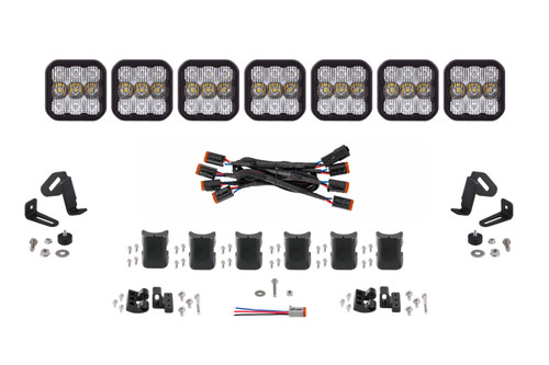 Diode Dynamics SS5 Sport Universal CrossLink 7-Pod Lightbar - White Combo - DD6800