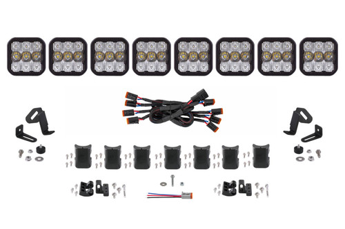 Diode Dynamics SS5 Sport Universal CrossLink 8-Pod Lightbar - White Combo - DD6802