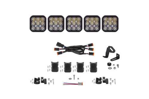 Diode Dynamics SS5 Sport Universal CrossLink 5-Pod Lightbar - White Driving - DD7208
