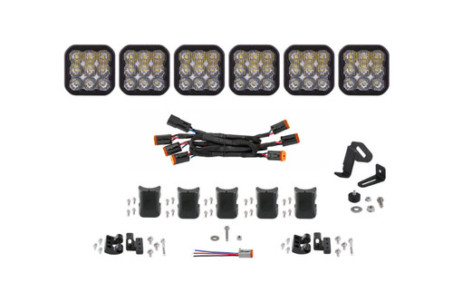 Diode Dynamics SS5 Sport Universal CrossLink 6-Pod Lightbar - White Driving - DD7210