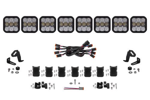 Diode Dynamics SS5 Pro Universal CrossLink 8-Pod Lightbar - White Combo - DD7248
