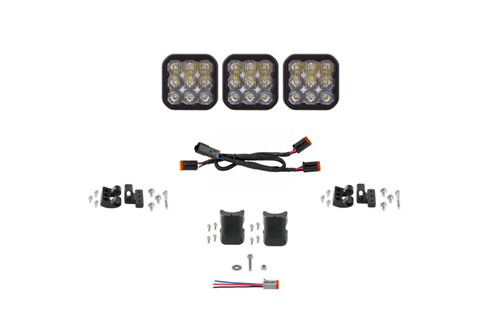 Diode Dynamics SS5 Pro Universal CrossLink 3-Pod Lightbar - White Driving - DD7250