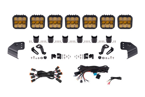 Diode Dynamics Bronco SS5 Pro CrossLink Windshield - Yellow Combo Lightbar Kit - DD7265